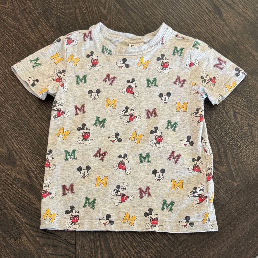 Janie and Jack Mickey Mouse Kids T-Shirt - Multicolor on Gray